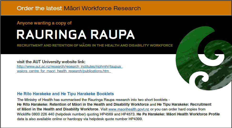 http://www.health.govt.nz/publication/rauringa-raupa-recruitment-and-retention-maori-health-and-disability-workforce